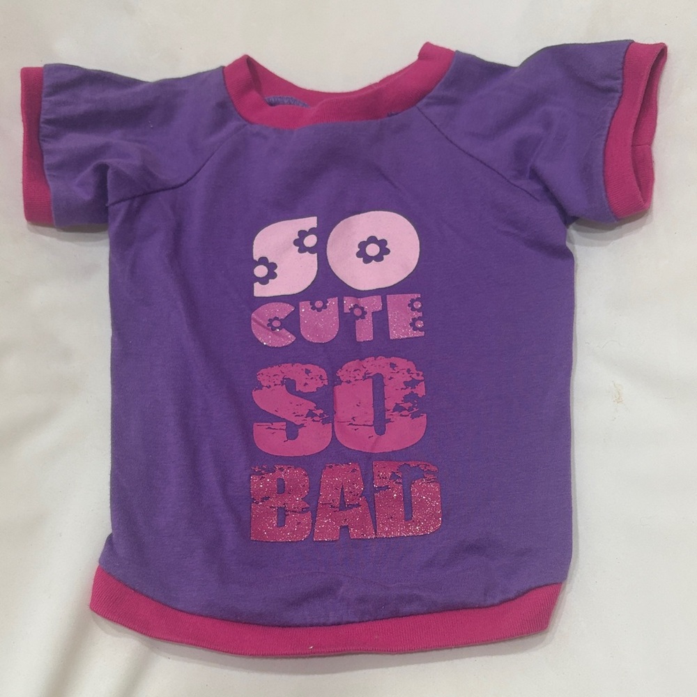 Purple & Pink 'So Cute So Bad' Dog Tee - Unbranded